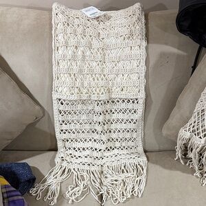 Elegant Cream Woven skirt and shirt (small top and large skirt )